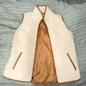 Women's Cream and Tan Vest